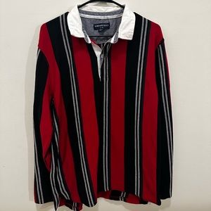 Urban Man striped rugby-style long sleeve in Large